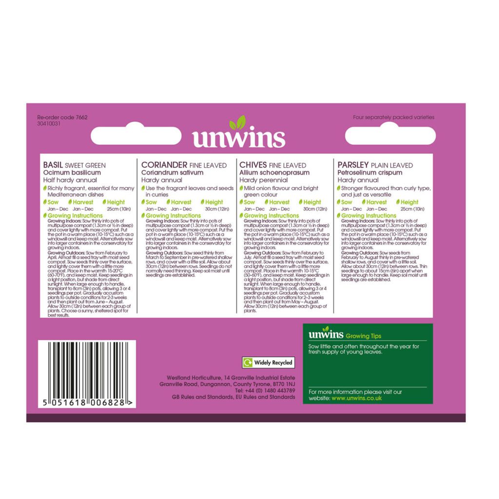 Unwins Herb Seeds 5051618006828 2